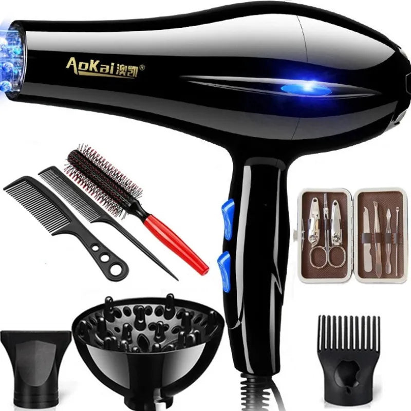 220V Household Hair Dryer High Power 2200W Electric Hair Dryer Hair Dryer Household Salon Hairdressing Blow Cartridge EU Plug