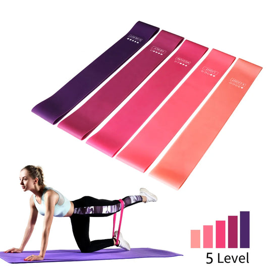 5 Different Levels Resistance Bands Yoga Sport Exercise Elastic Fitness Bands Workout Pilates Home Rubber Bands Gym Accessories